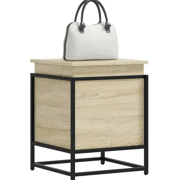 vidaXL Småbord>Förvaringslåda med lock sonoma-ek 40x40x51,5 cm konstruerat trä