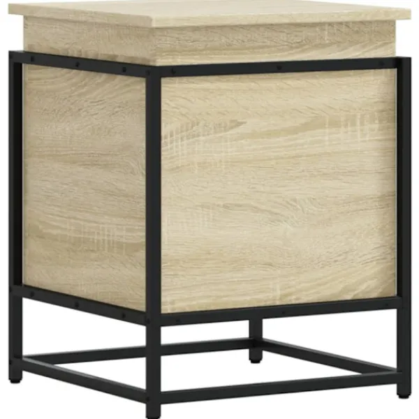vidaXL Småbord>Förvaringslåda med lock sonoma-ek 40x40x51,5 cm konstruerat trä