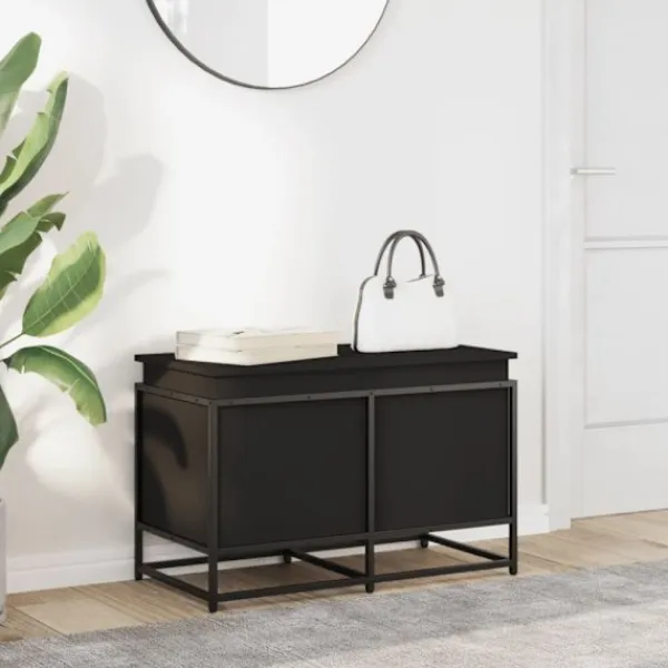 vidaXL Kistor & Koffertar>Förvaringslåda med lock svart 80x40x51,5 cm konstruerat trä