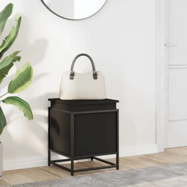 vidaXL Kistor & Koffertar>Förvaringslåda med lock svart 40x40x51,5 cm konstruerat trä