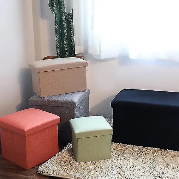 Pallar>Förvaringslåda med stark bärighet, hopfällbar tyg, mångsidig förvaringsfåtölj, kubformad sittplats för hemmet Qinhai 40cm