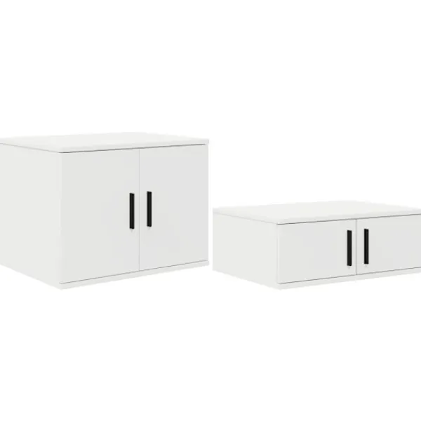 vidaXL Skåp>Förvaringsskåp 2 pcs Vit 103 x 41 x 40 cm Konstruerat trä