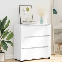 vidaXL Byråer>Förvaringsskåp Högblanka vita 80 x 31 x 81 cm Konstruerat trä