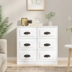 vidaXL Byråer>Förvaringsskåp vit 70x35,5x67,5 cm konstruerat trä