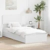 vidaXL Sängar>Förvaringssäng med huvudgavel Vit 90 x 190 cm Konstruerat trä