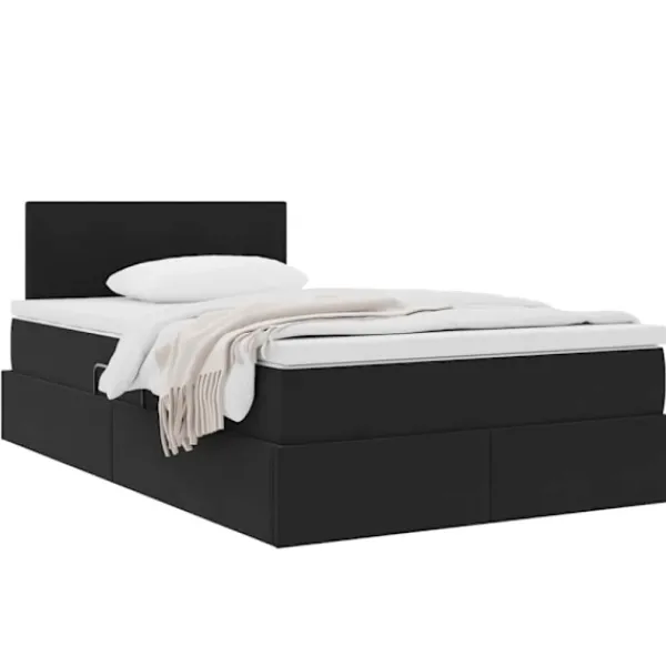 vidaXL Sängar>Förvaringssäng med madrass Svart 120 x 200 cm Sammet