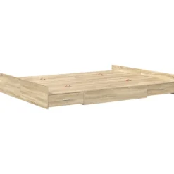 vidaXL Sängar>Förvaringssängram Sonoma-ek 135 x 190 cm Konstruerat trä