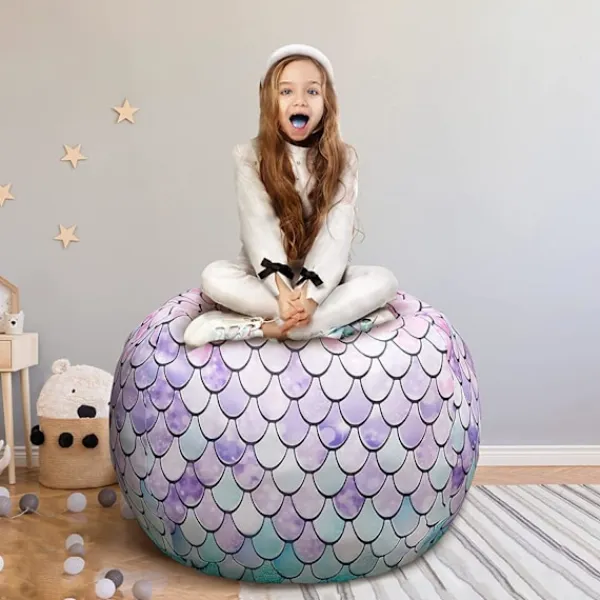Sittpuffar>Förvaringsöverdrag för gosedjur, stolsmodell för barn (Ingen fyllning) 81 cm, Lila