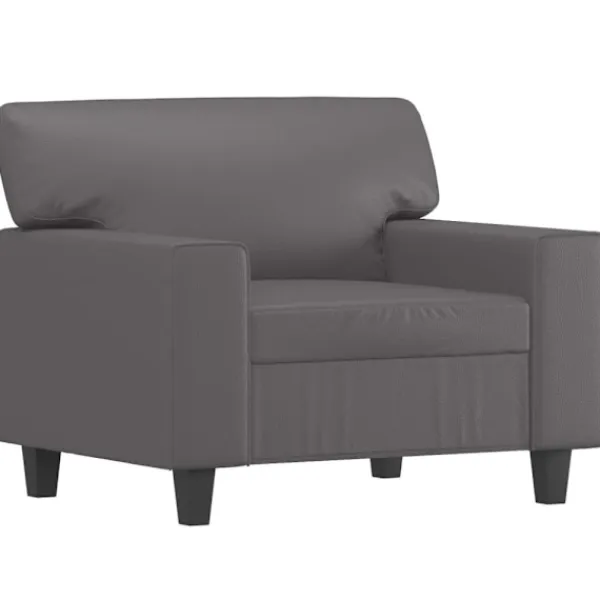 vidaXL Fåtöljer>Fåtölj Grå 60 cm konstläder