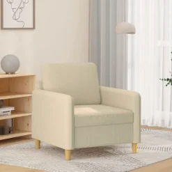 vidaXL Fåtöljer>Fåtölj gräddvit 60 cm tyg