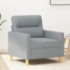 vidaXL Fåtöljer>Fåtölj ljusgrå 60 cm tyg