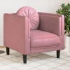 vidaXL Fåtöljer>Fåtölj med dyna rosa sammet