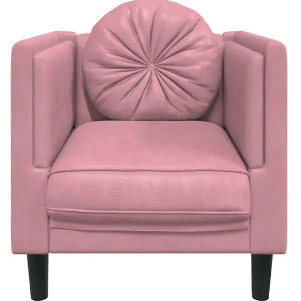 vidaXL Fåtöljer>Fåtölj med dyna rosa sammet