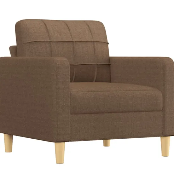 vidaXL Fåtöljer>Fåtölj med fotpall Brun 60 cm tyg