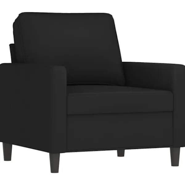 vidaXL Fåtöljer>Fåtölj med fotpall svart 60 cm sammet