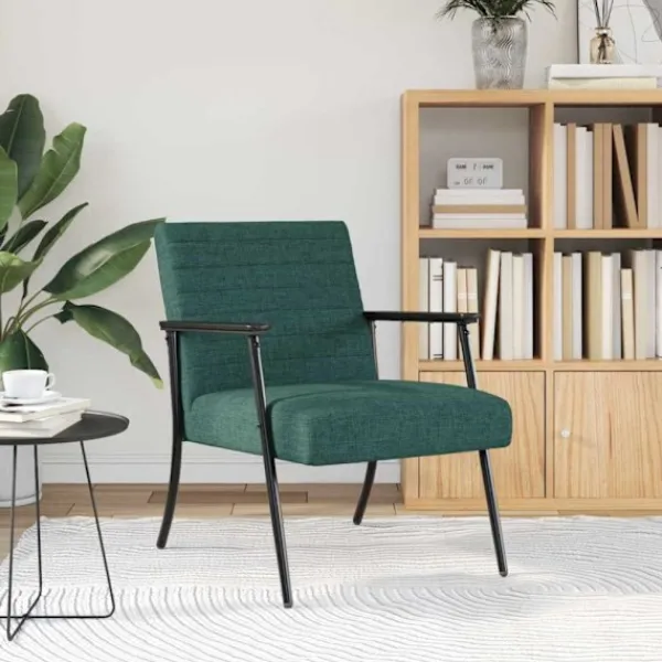 vidaXL Fåtöljer>fåtölj Mörkgrön 59 x 75 x 78 cm tyg