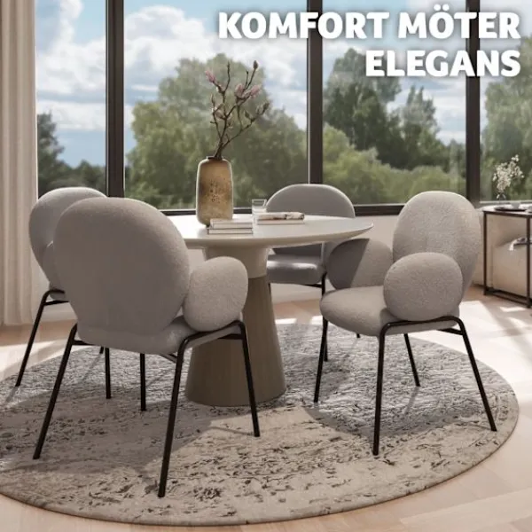 Fåtöljer>Fåtölj Scandi med bouclétyg