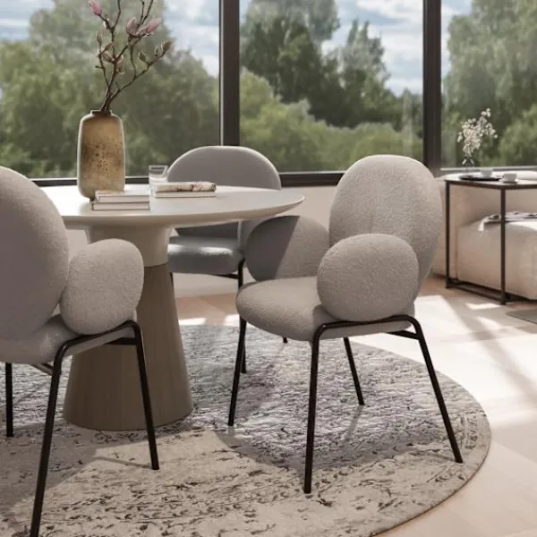 Fåtöljer>Fåtölj Scandi med bouclétyg