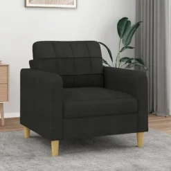 vidaXL Fåtöljer>Fåtölj svart 60 cm tyg