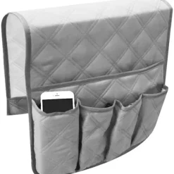 Fåtöljer>Fåtölj TV Fjärrkontrollhållare, Tillverkad av Non-Woven Tyg, 5 Fickor Fåtöljficka För Smartphone, Böcker, Tidskrifter, Ipad
