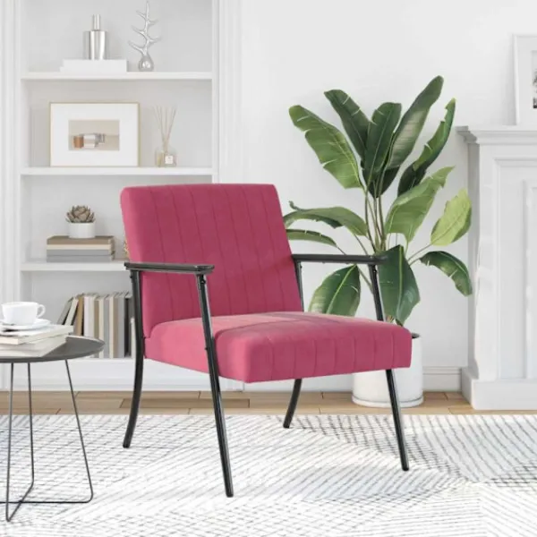 vidaXL Fåtöljer>fåtölj Vinröd 59 x 75 x 78 cm Sammet