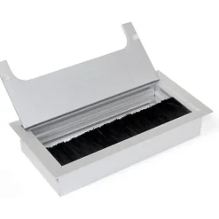 Kontorsmöbler>Fyrkantig kabelgenomföring 160x80mm för infällnad i skrivbord, kabelorganisatör för möbler, matt anodiserad aluminium, set om 5