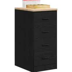 vidaXL Byråer>Garageskåp svart 40x51x85 cm massiv trä furu
