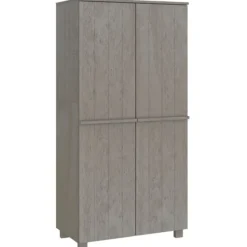 vidaXL Skåp>Garderob HAMAR ljusgrå 89x50x180 cm massiv furu