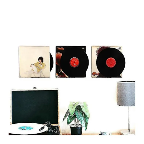 Hyllor>Genomskinlig Vinylskiva Hylla Väggfäste 8-pack, akryl Album Skivhållare Display, vinylskiva Hylla S