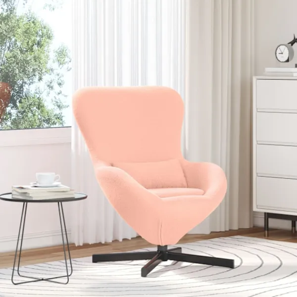 vidaXL Fåtöljer>Äggfåtölj Rosa 63 x 73 x 90 cm tyg