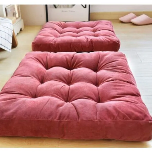 Sittsäckar>Golvdyna, Kvadratisk Stoppade Sittdyna Tjock Sammet Meditationspudde Tatami Golvdyna för Yoga Vardagsrum