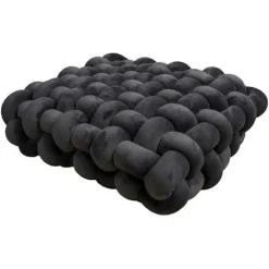 Sittpuffar>Golvkudde - Förtjockad kudde - Vävd kudde, 40x40cm - Mörkgrå