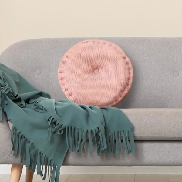 Sittpuffar>Golvkudde, Rund Hängande Tvättbar Mjuk Mesh Sittdyna, Stolsdynor, för Golv, Stol, Soffa, Säng, Kontor 40 * 40cm (Rosa)