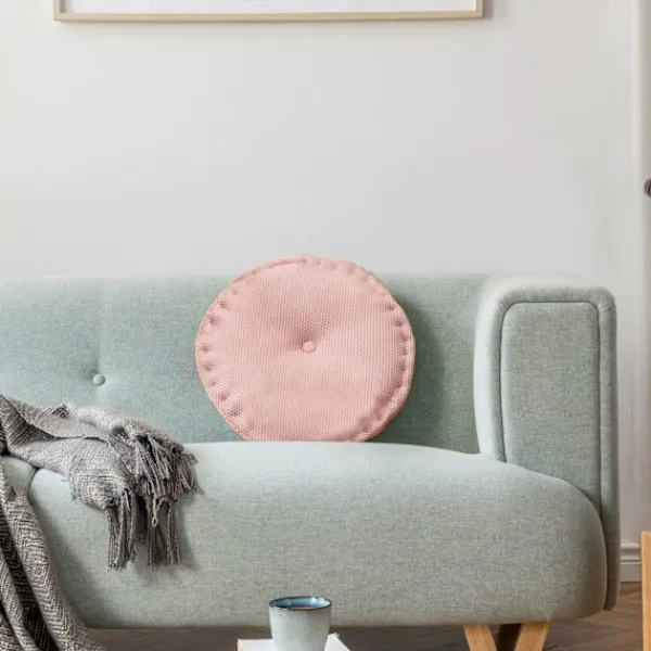 Sittpuffar>Golvkudde, Rund Hängande Tvättbar Mjuk Mesh Sittdyna, Stolsdynor, för Golv, Stol, Soffa, Säng, Kontor 40 * 40cm (Rosa)