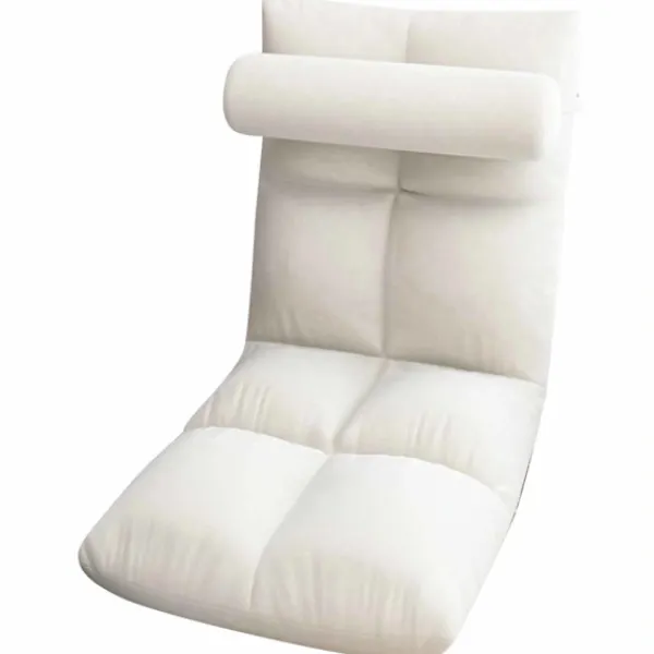 Fåtöljer>Golvstol med ryggstöd Fällbar soffa Stol Sleeper Bed Soffa Liggstol Golv Gaming Stol Meditationsstol för vuxna Vit