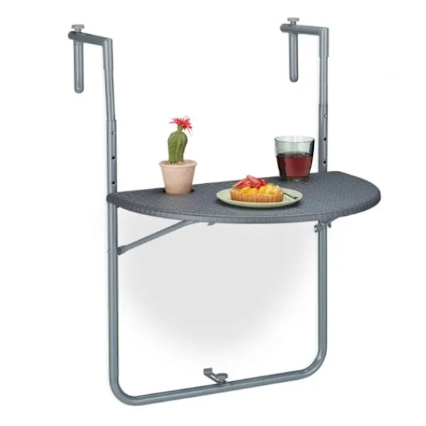 B2X Balkongmöbler>Grå Balkong Hängbord Fällbart