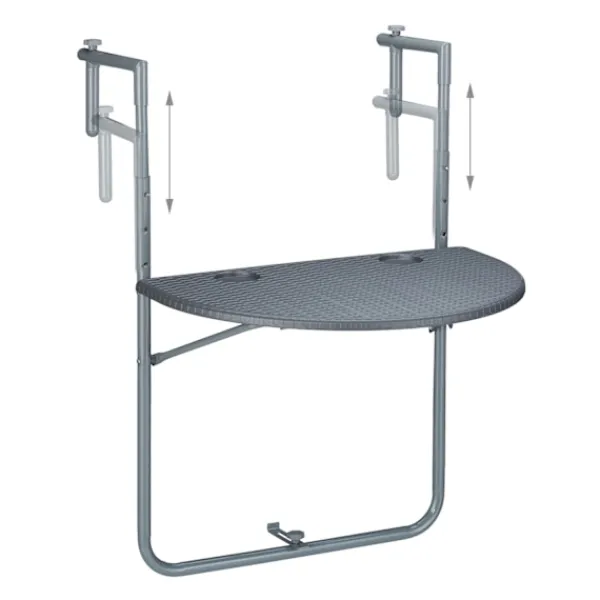 B2X Balkongmöbler>Grå Balkong Hängbord Fällbart