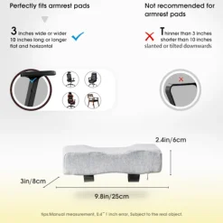 Stolar>Grå Ergonomiska Extra Tjocka Armstödskuddar för Kontorsstol (1 Par)