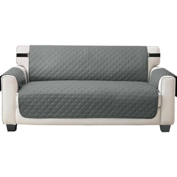 Soffor>Grå Vändbar Soffaöverdrag för 3-Sits Soffa, Soffaöverdrag för Hundar