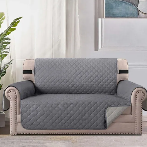 Soffor>Grå Vändbar Soffaöverdrag för 3-Sits Soffa, Soffaöverdrag för Hundar