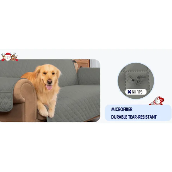 Soffor>Grå Vändbar Soffaöverdrag för 3-Sits Soffa, Soffaöverdrag för Hundar