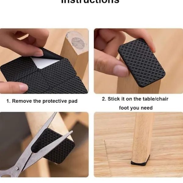 Stolar>Halkskyddande Möbeldynor Självhäftande Skumfötter Möbelfötter Skydd för Möbelbord Ben Anti-Halk DIY Klippning, 12 Runda Dynor 2,7 cm