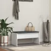 vidaXL Balkongmöbler>Hallbänk med kudde Vit 80 x 38 x 46 cm