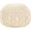 vidaXL Sittpuffar>Handgjord sittpuff makramé 45x30 cm bomull