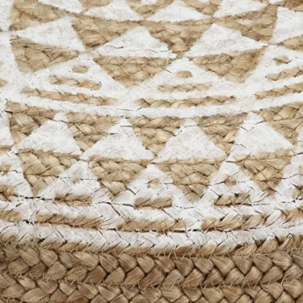 vidaXL Sittpuffar>Handgjord sittpuff vit 45x30 cm jute
