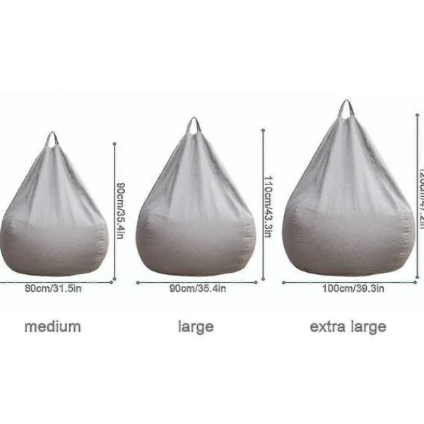 Sittsäckar>Helt Ny Extra Stor Bönpåse Stol Soffa Överdrag Inomhus Lat Lounger För Vuxna Barn Hotsale! 90 * 110cm