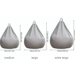 Sittsäckar>Helt nytt extra stort sittpuff sofföverdrag inomhus lat fåtölj lämplig för vuxna och barn, het rea! 90 * 110cm