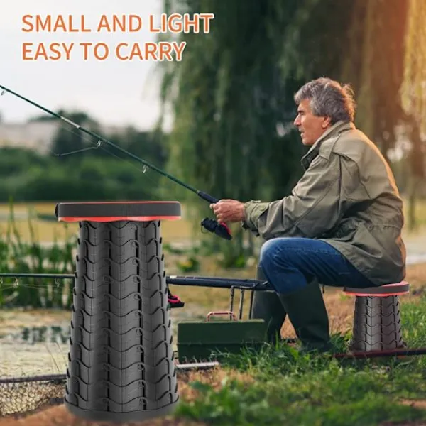 BraVärde Stolar>Heta Bärbara Pallen Fällbara Stolar, Fällstol för Camping med Justerbar Höjd och Lättviktig och Bärbar Design, Uppgraderad Fällpall