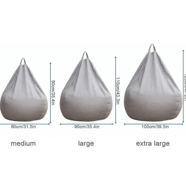 Het rea Sittsäckar>Hett erbjudande till lågt pris! Extra Stor Sittpuff Stolar Soffa Överdrag Lazy Lounger För Vuxna Barn Inomhus Gul 100 * 120cm - Glad