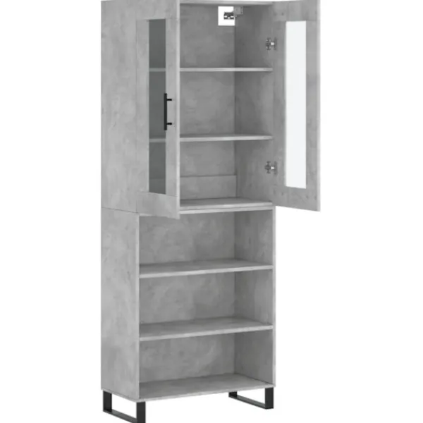 vidaXL Skåp>Högskåp betonggrå 69,5x34x180 cm konstruerat trä